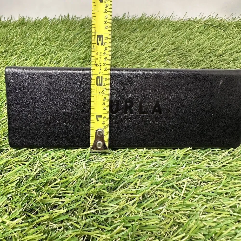 Furla Triangle Eyeglass Case Magnetic TriFold Glasses Holder Black